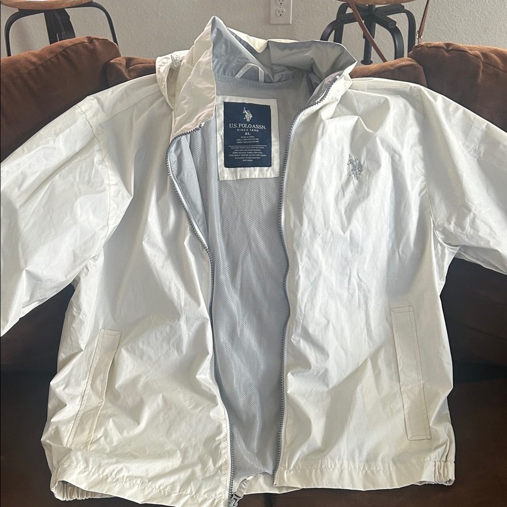 U.S. Polo Assn. windbreaker Cream Hooded Jacket